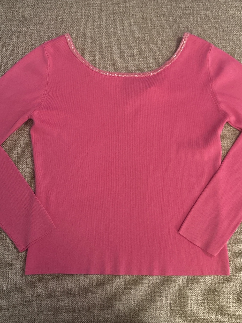 Michelle Nicole Pink Long-Sleeve Scoop Neck Top